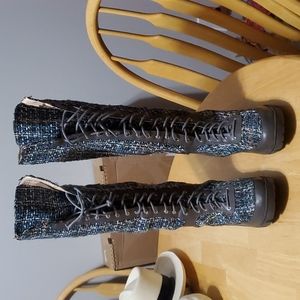 Chase & Chloe Spring Tweed Boots